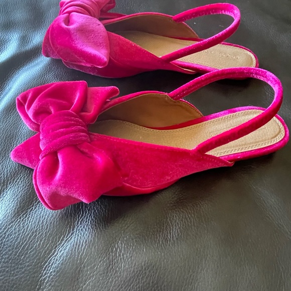 Pink velvet bow slippers - Picture 8 of 9